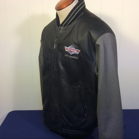 Leather Varsity jacket National Street Machine Mens size XL Motorcycle Jacket - Picture 7 of 11